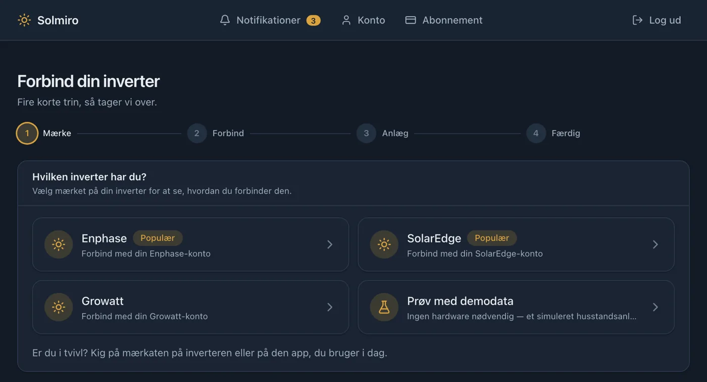 Åbn ShinePhone med ejerkontoen